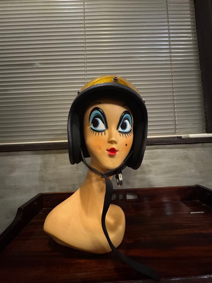 ビンテージ　ゴールドラメジェットヘルメットL