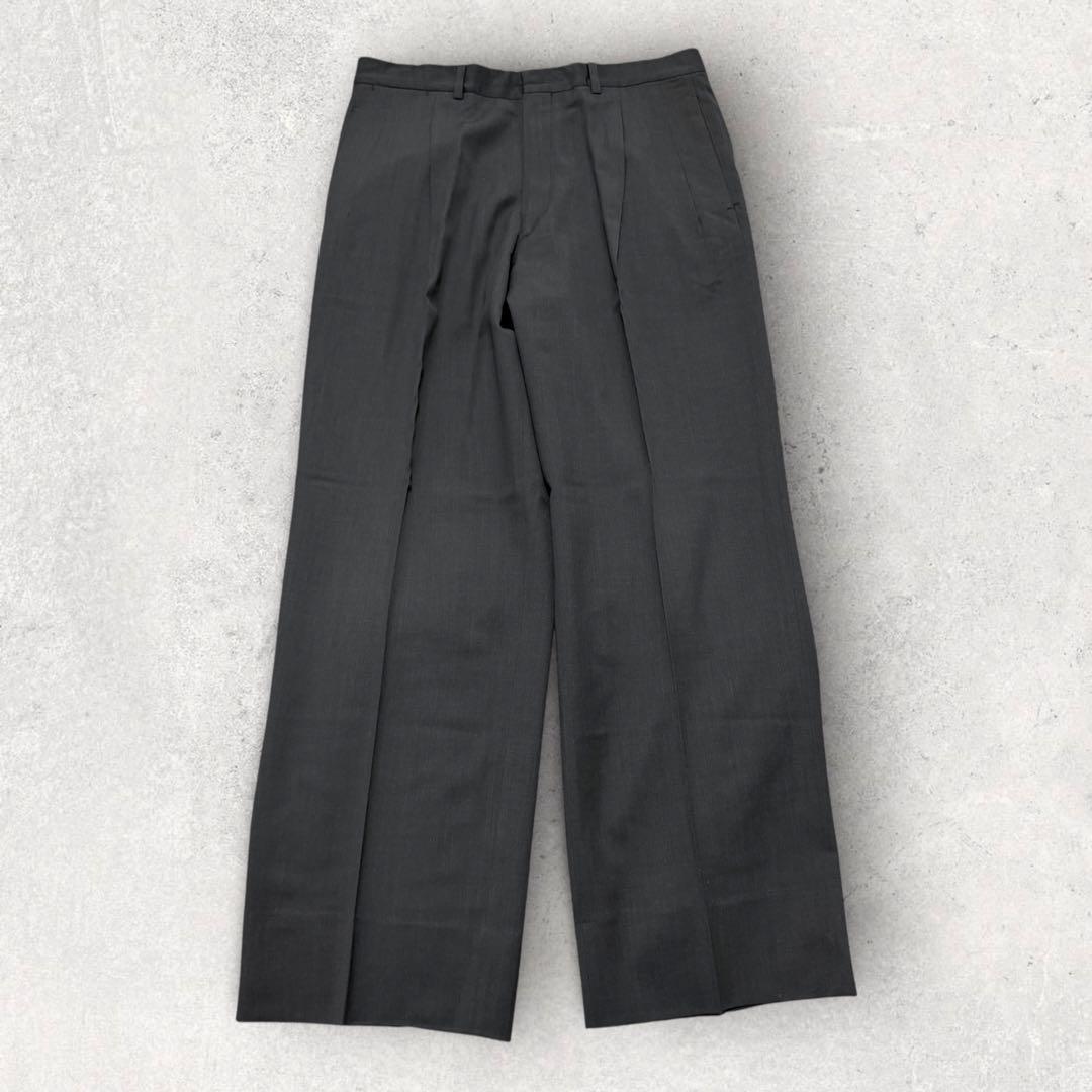 【美品　90s　希少L！】ジョルジオアルマーニ　ワイドスラックス　ウール100%