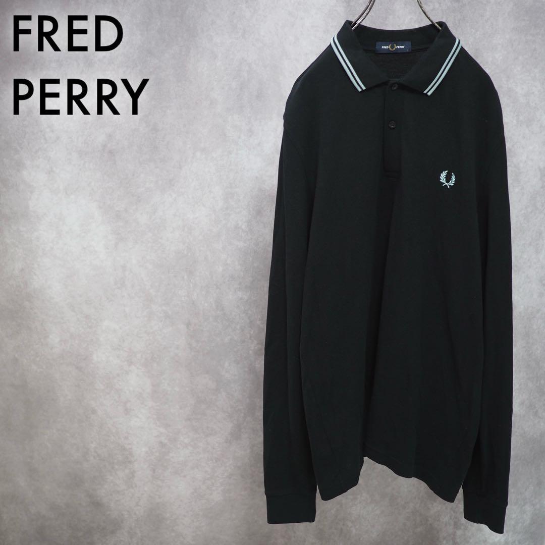 FRED PERRY｜M3636 ロングスリーブポロ（Black/Mint・L）