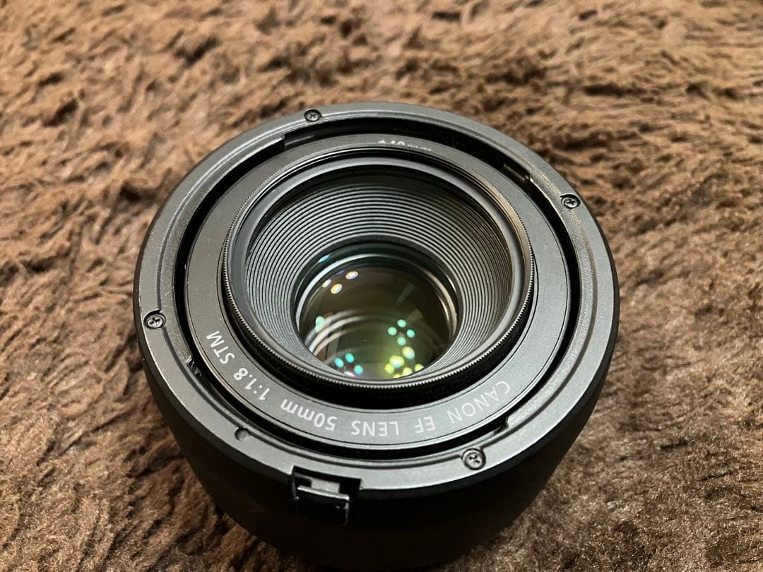 Canon EF 50mm F1.8 STM フード、レンズ保護フィルター付き