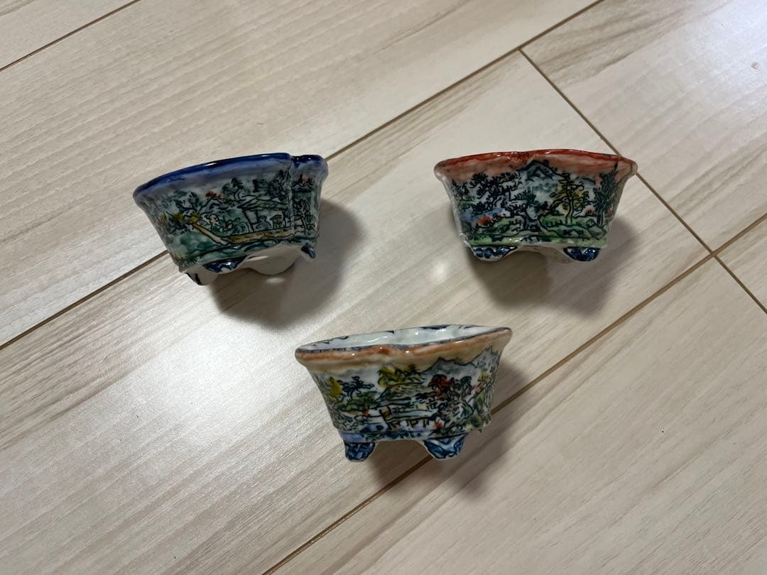 陶翠鉢　盆栽鉢　3点セット①