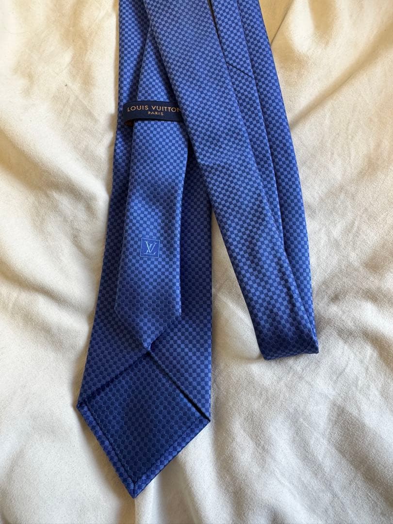 Louis Vuitton 青 チェック柄 ネクタイ
