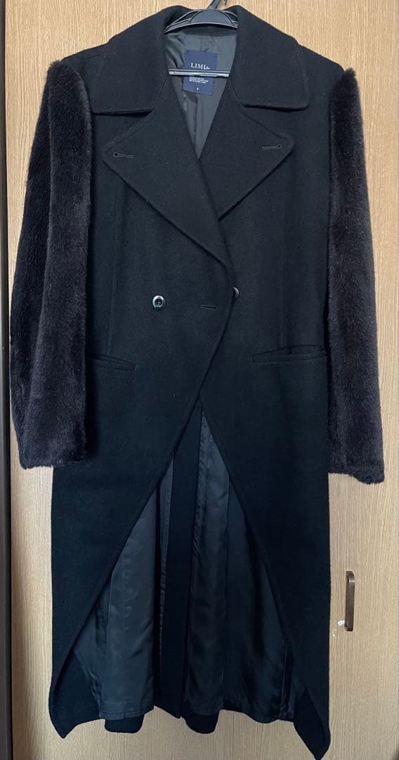 リミフゥ　LIMI feu ウールカシミヤ メルトン　ファースリーブ　燕尾コート