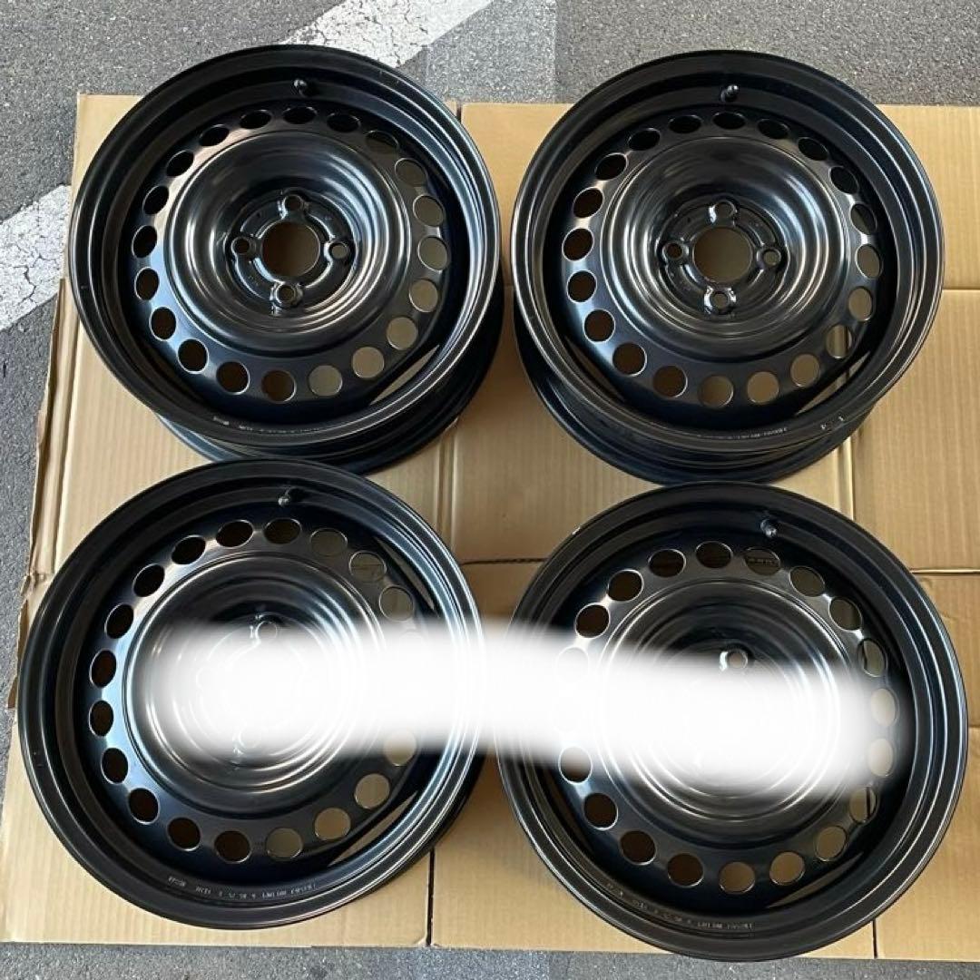 送料込み　①日産　E13ノート後期　純正鉄ホイール　新車外し　②と同時購入必須