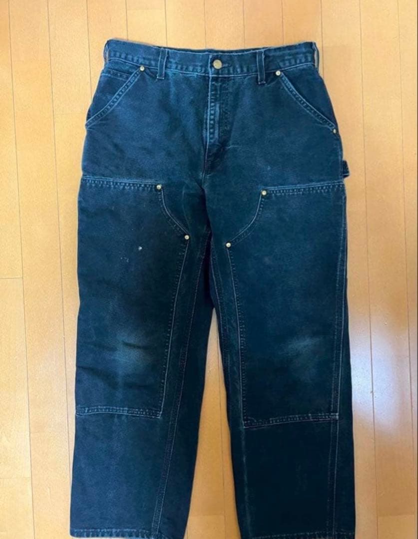 USA製　Carhartt ダブルニーパンツ　ブラック