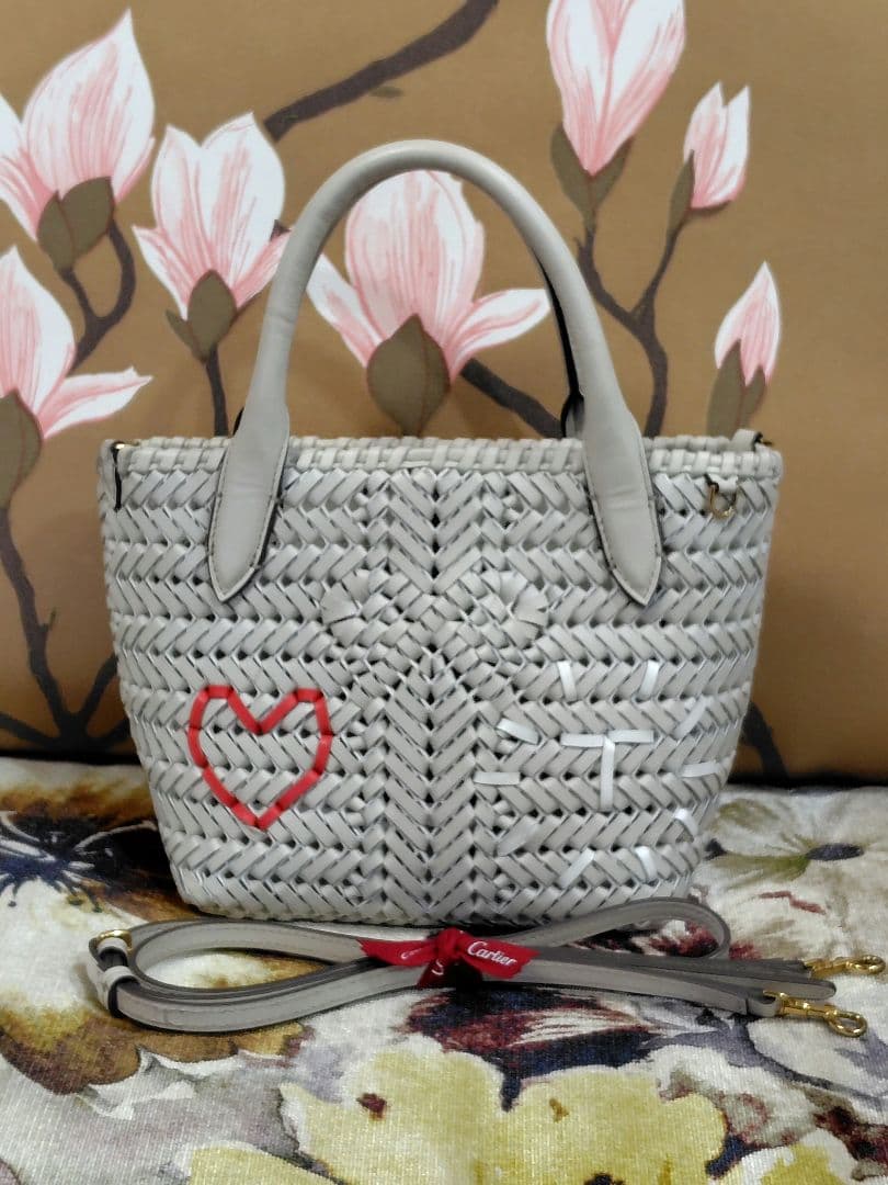 【美品】アニヤハインドマーチ2WAYニーソン★白バッグかごバック★エコバッグ付き