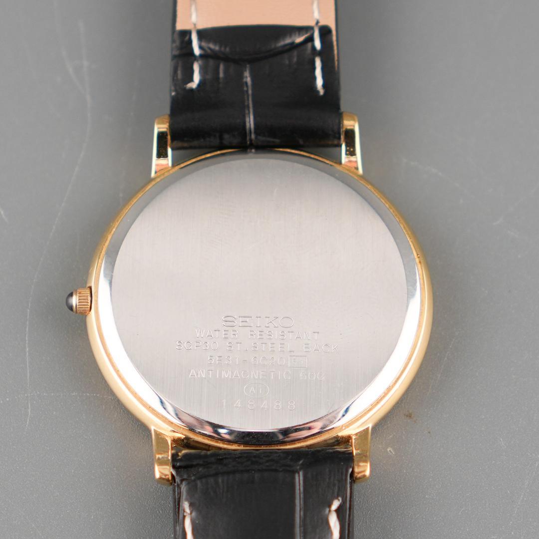 稼働 SEIKO DOLCE ゴールド 腕時計 新品電池 新品ベルト クォーツ