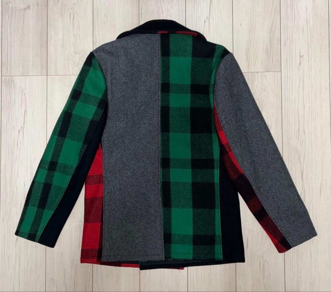 38 美品 Schott 732 Pコート タイト スリム クレイジーパターン