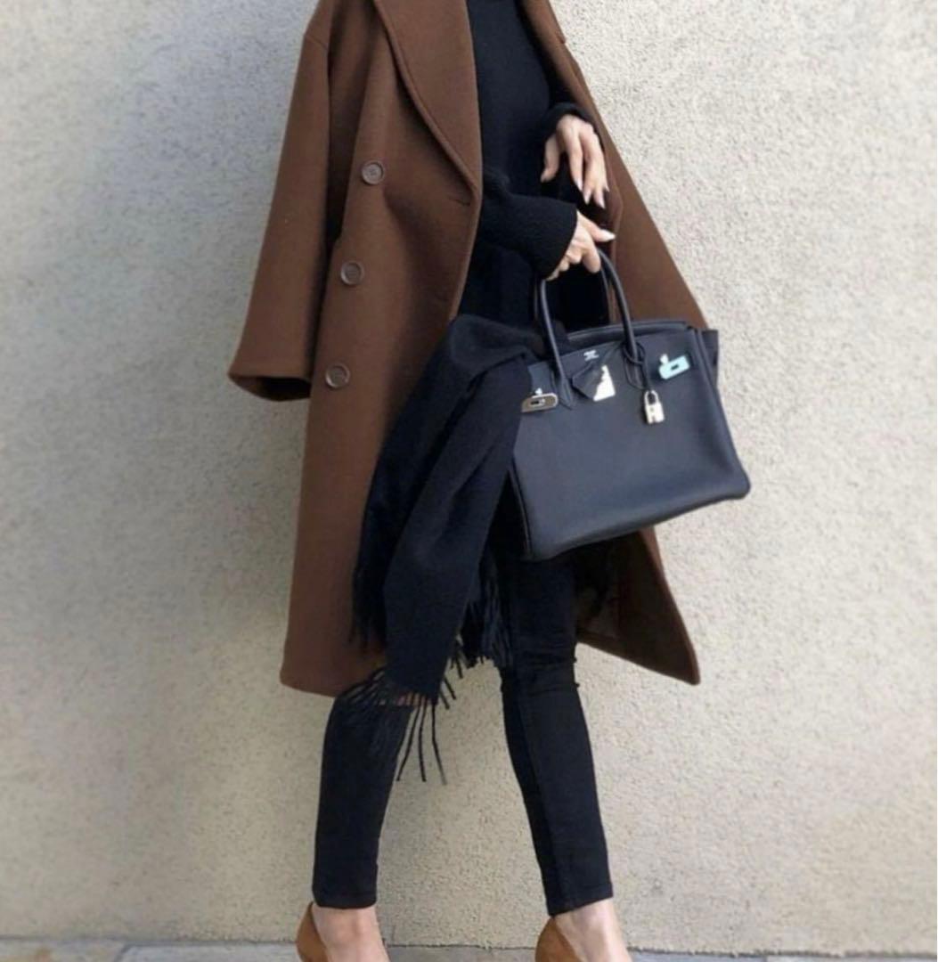 新品未使用★ Emma Taylorエマテイラー ダブル ウールコート茶