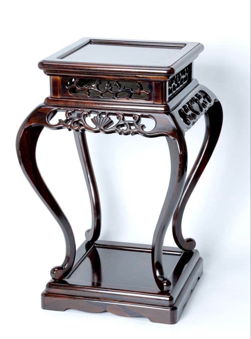 中国美術 香炉台 花台 紫壇 唐木 天然木 飾台 茶道具 四方台