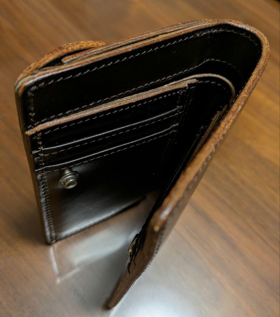 PORTER　CASINO　カジノ　レザー 二つ折り財布 ダークブラウン　美品