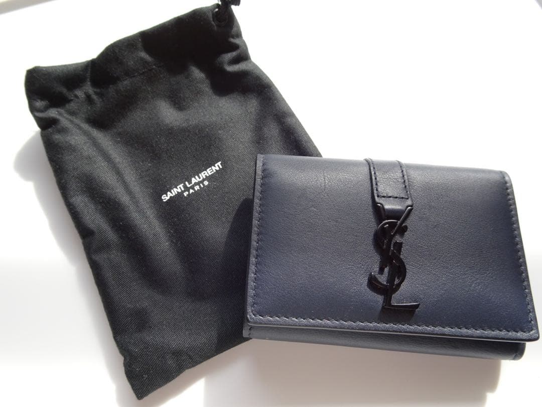 【SAINT LAURENT PARIS】6連キーケース　ダークネイビー　レザー