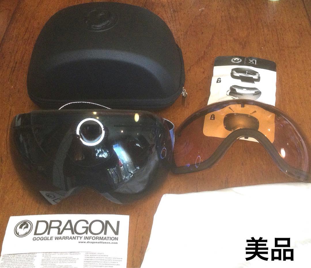 DRAGON ドラゴン ゴーグル(ブラック、オレンジレンズ)美品