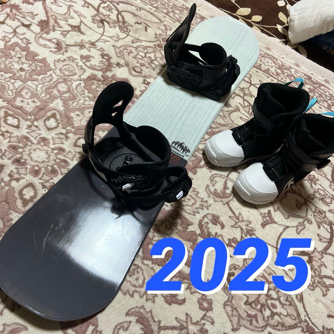 美品 子供用スノーボード 120cmブーツ 22cm 24-25 3点セット