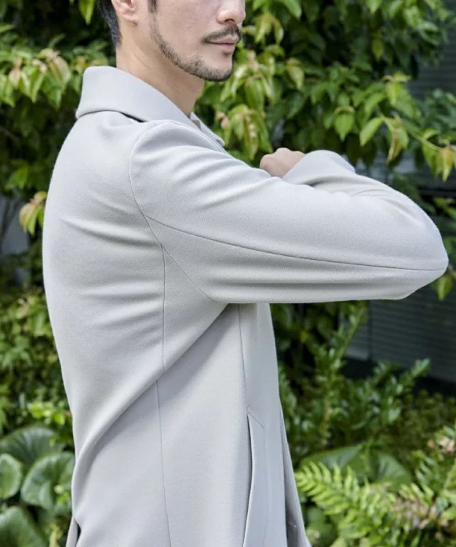 TETE HOMME ダウンファブリックコート／テットオム グレー　LL