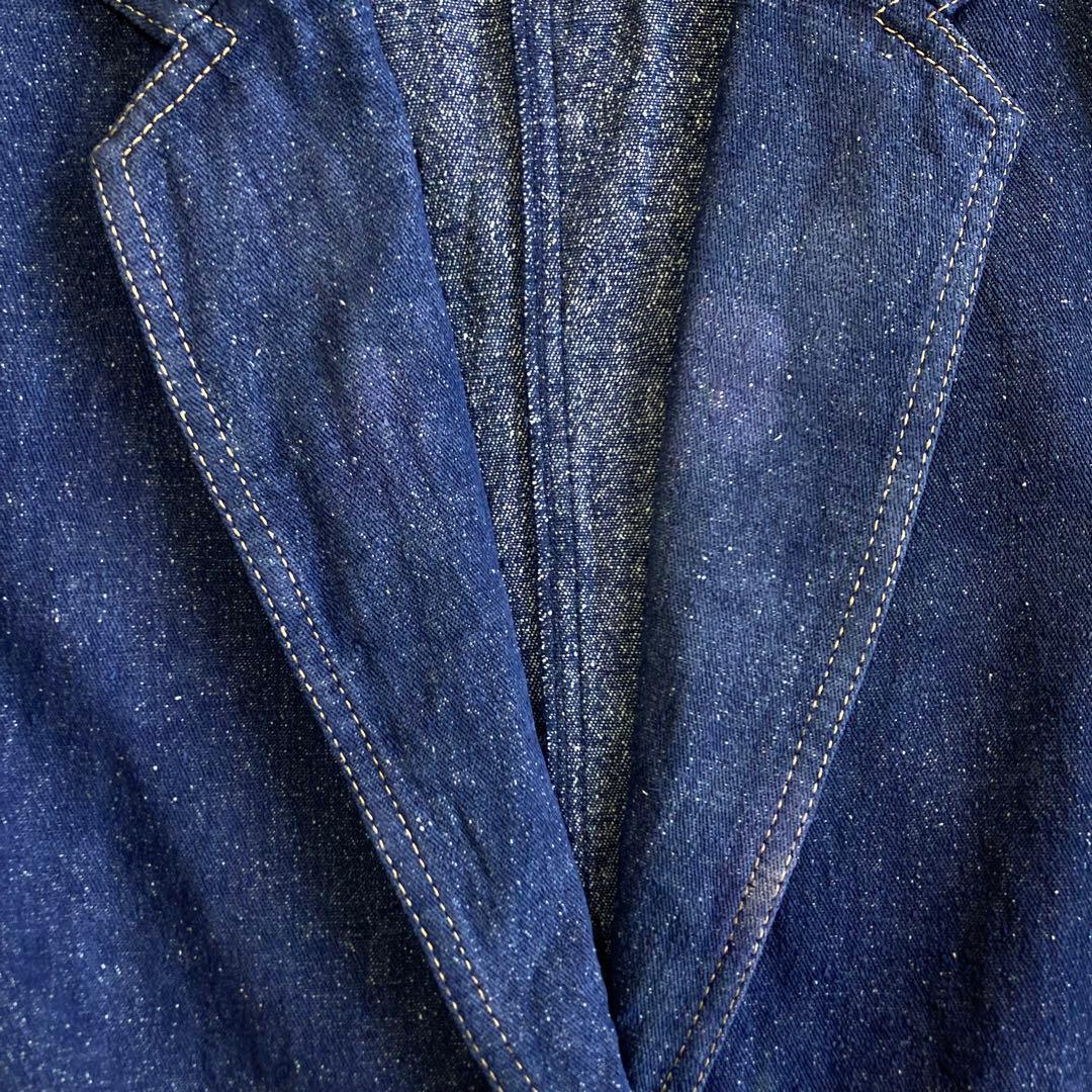 05T629☆LEONARD 濃紺 薄手 デニム調 テーラード ジャケット 春秋