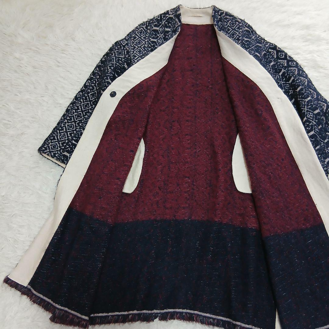 【ne Quittez pas】ウールジャカードラップコート