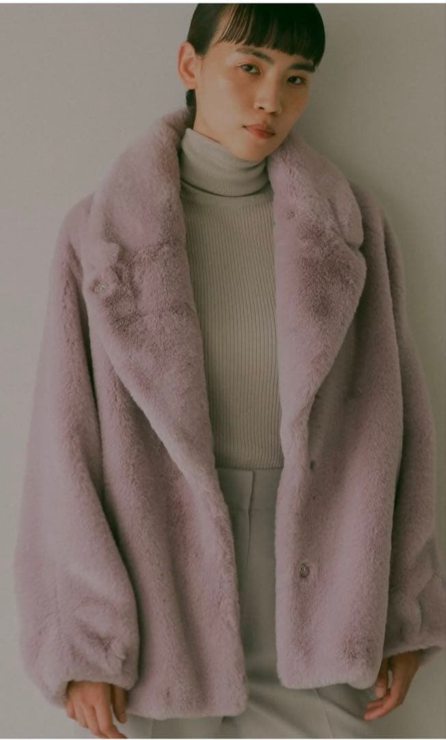 タグ付き未使用品THINK Fur Short Jacket 希少なラベンダー