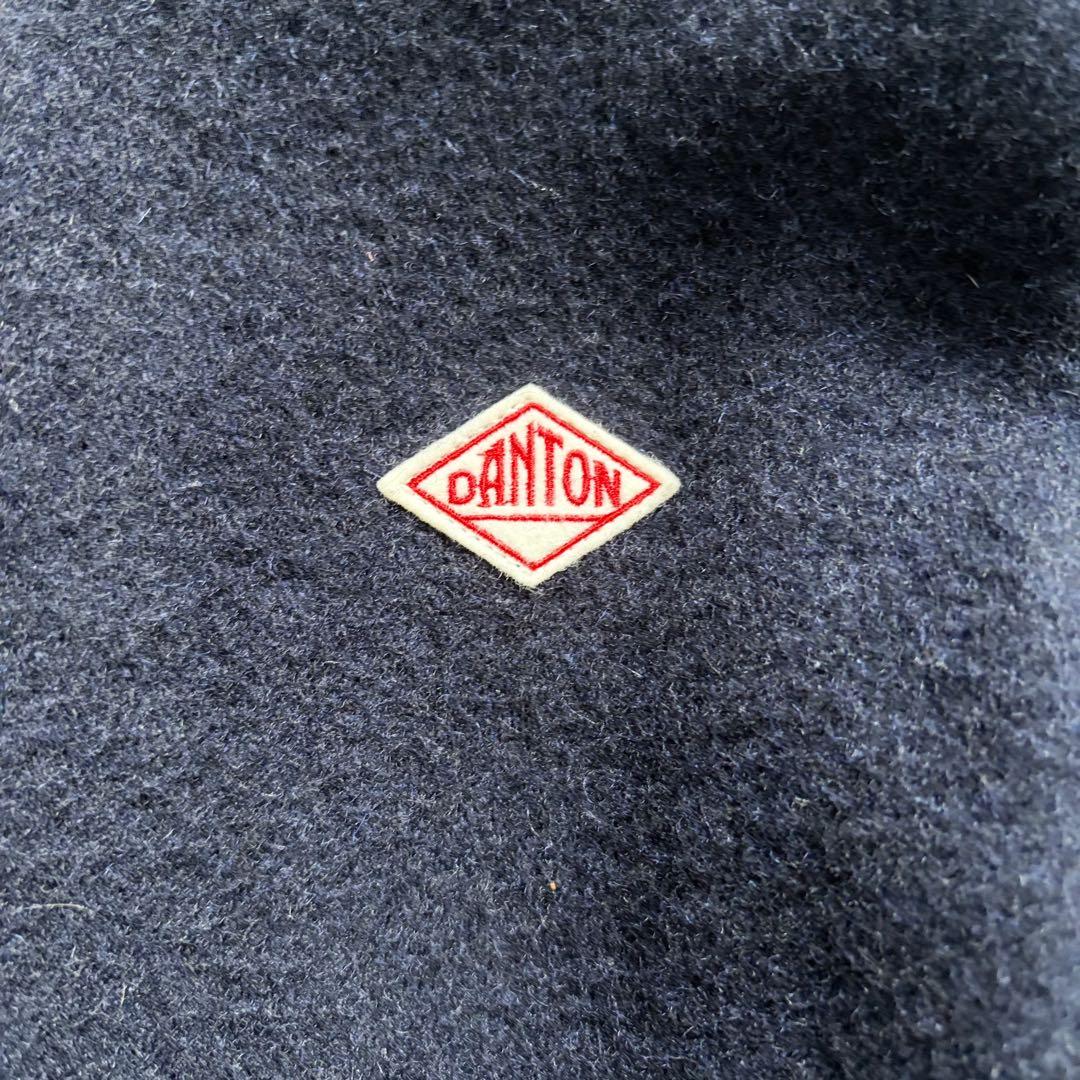 ダントン　ウールモッサ　ノーカラージャケット　ネイビー　34