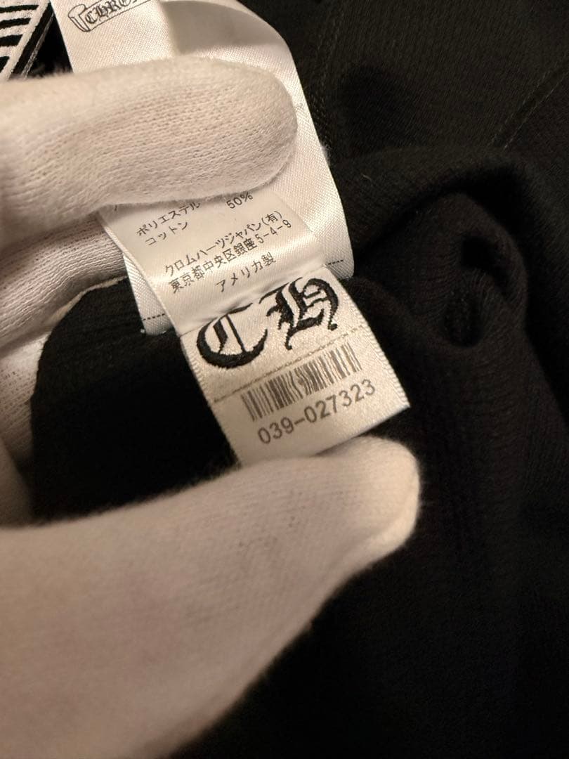 クロムハーツ 人気柄ホースシューフローラルクロス　サーマル　ロンT ブラックL