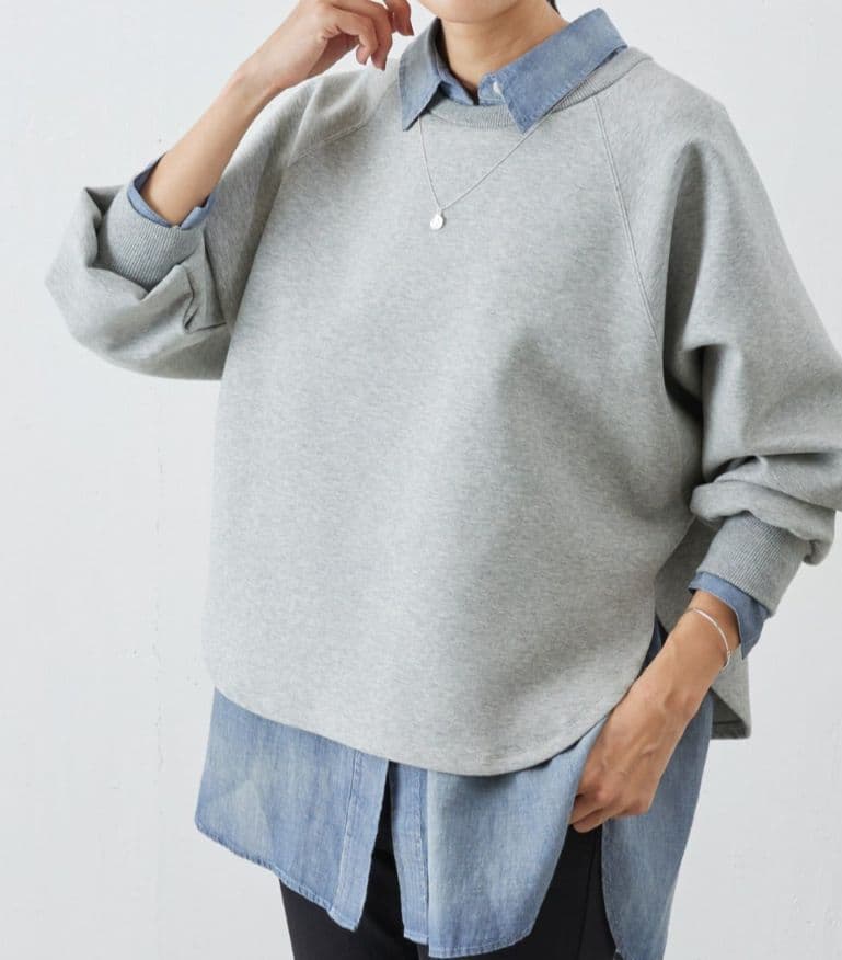 ビアズリー BEARDSLEY ダンボールサークルプルオーバー グレー