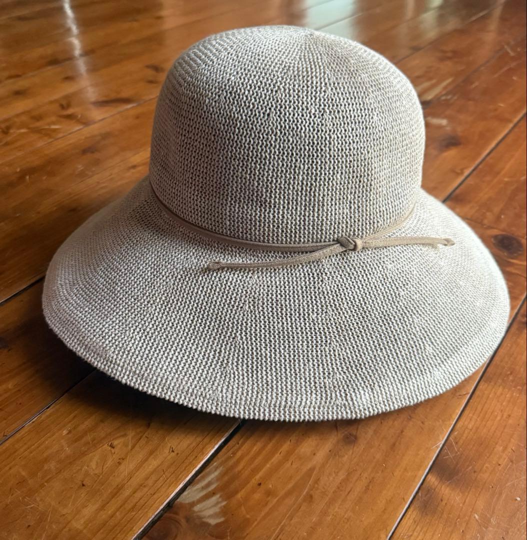 ★サンバリア100 リネンサーモハット　ベージュ UV カット　帽子