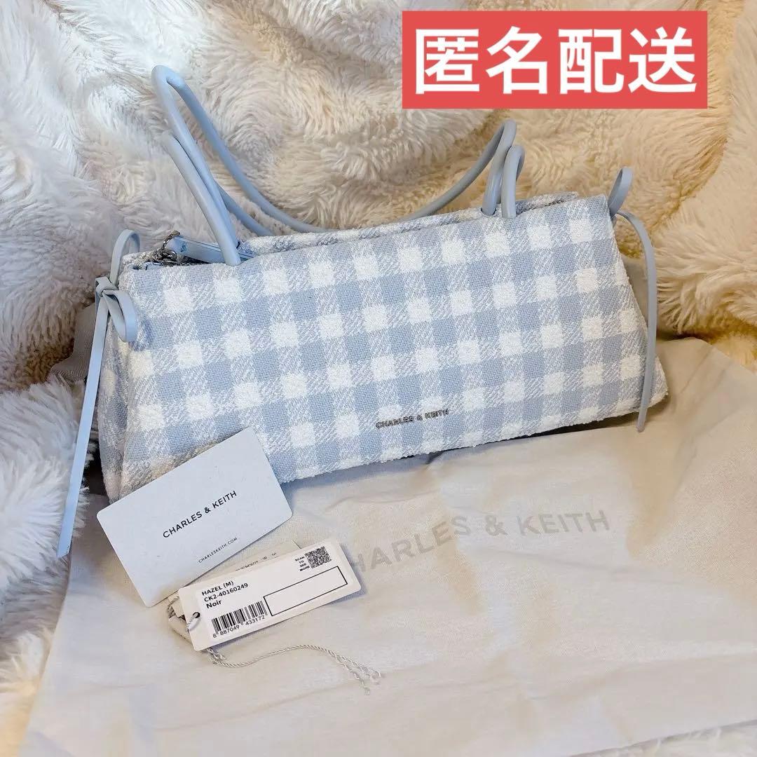 チャールズアンドキース Hazel ヘーゼル ギンガムボウショルダーバッグ