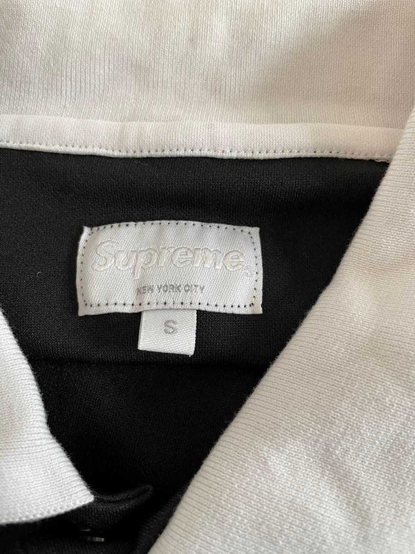 Supreme 黒 長袖ポロシャツ S