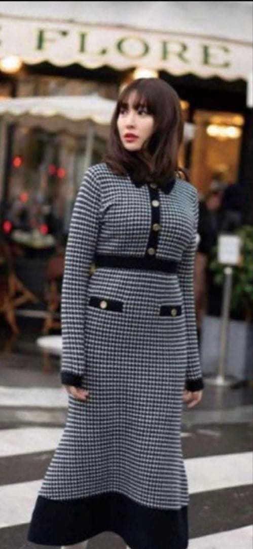 ワンピース Herlipto BuckinghamHoundstooth KnitDress