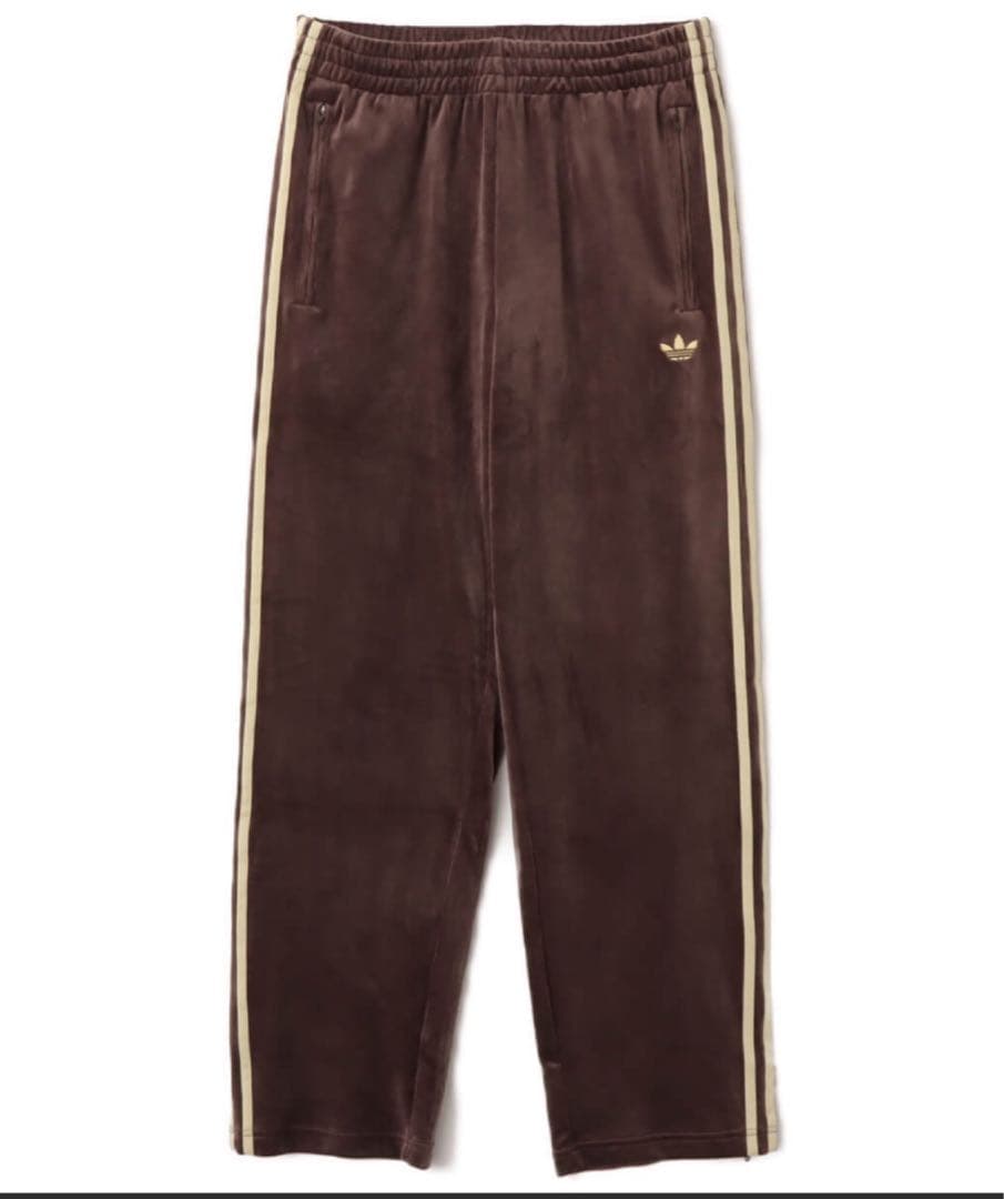 アディダス ファイヤーバード トラック パンツ ベロア ブラウン　XS