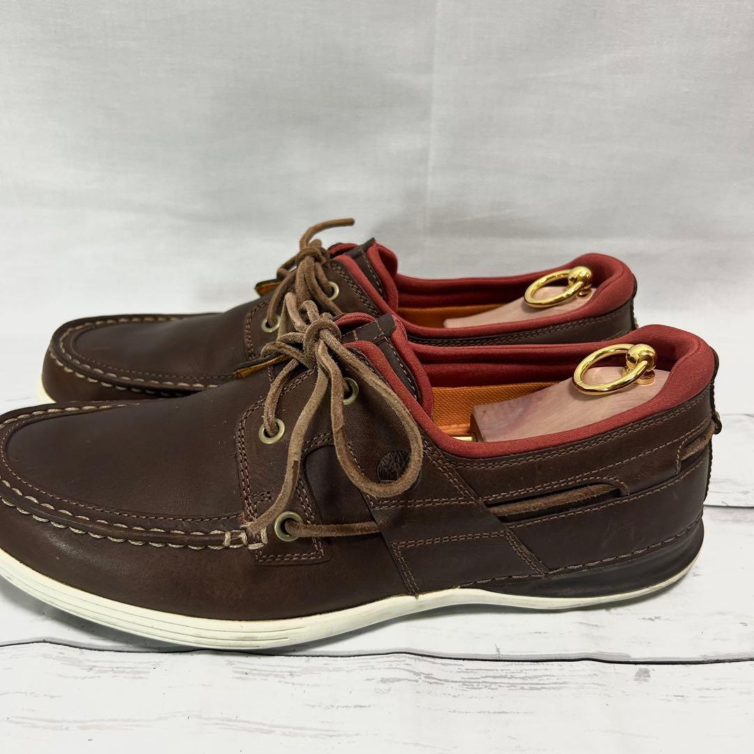 Timberland UK8 ブラウン ボートシューズ デッキシューズ モカシン