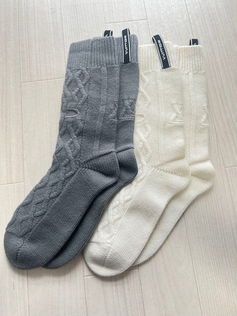 Louis Vuitton ケーブル編みソックス 2足セット 未使用　Sサイズ