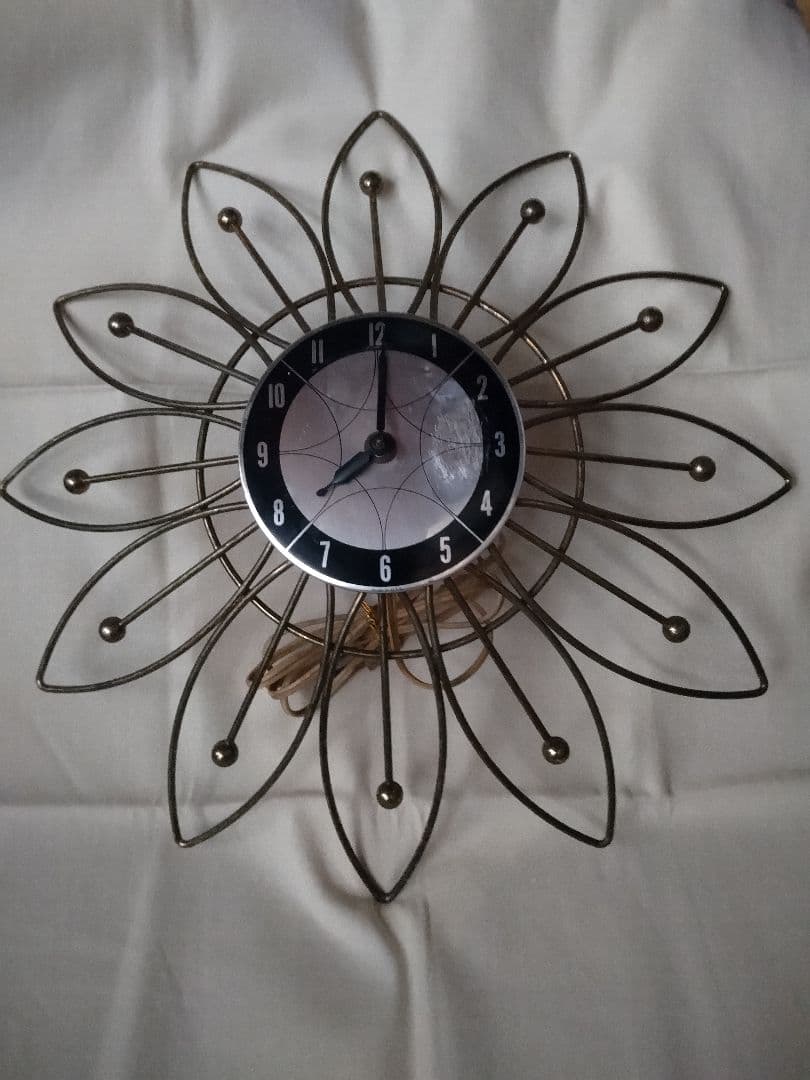 サンバーストクロック　ビンテージ　60s MCM　ジャンク品