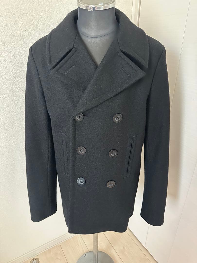 SAINT LAURENT 黒 ピーコート 48