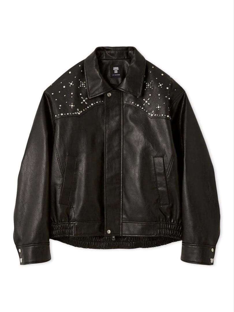 【LILY BROWN ×ANNA SUI】バタフライスタッズブルゾン　ブラック