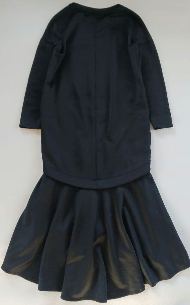 UN3D.　アンスリード　レイヤードスウェットワンピース　ブラック　36