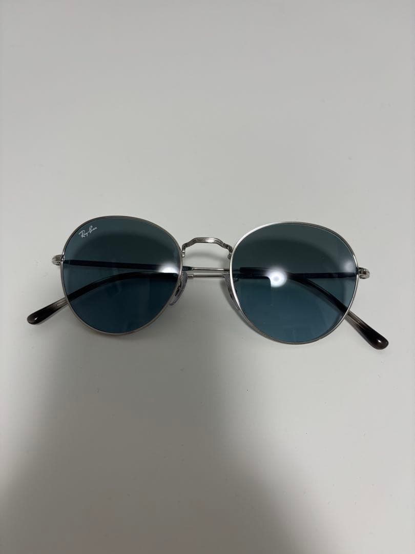 レイバン Ray-Ban サングラス 丸型 ブルーレンズ ケース付き