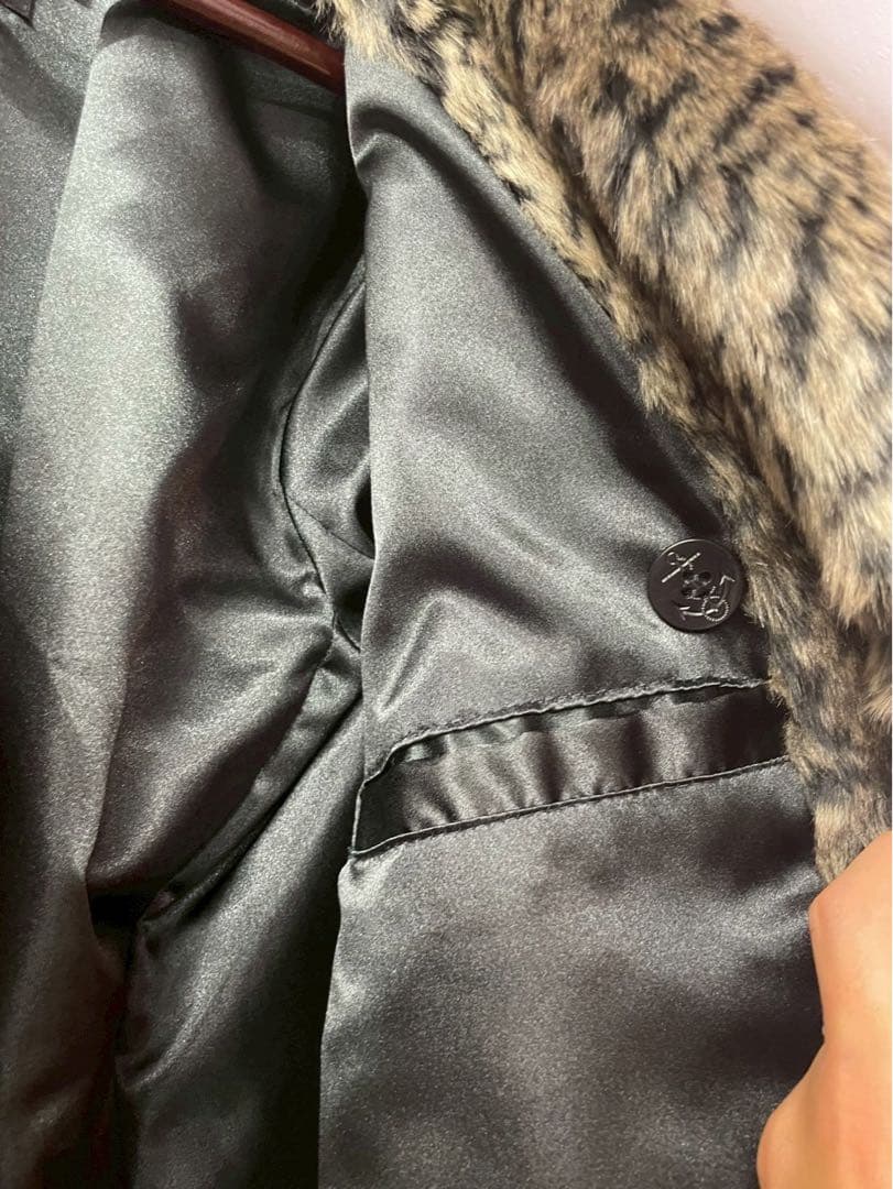 美品　Supreme Schott Fur Peacoat Leopard