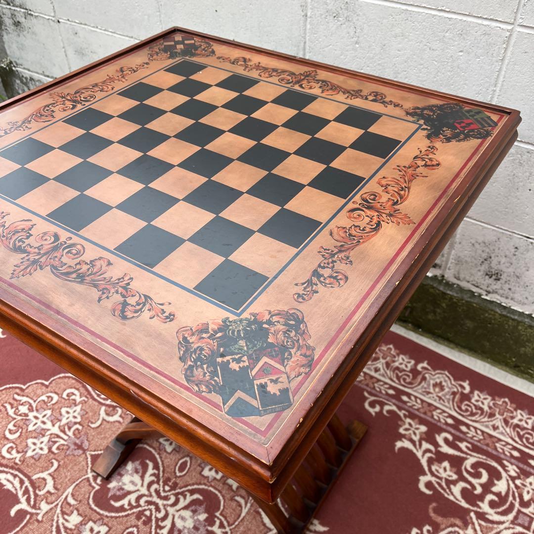 ビンテージ古家具◾️木製家具 天板2面 折りたたみ 木製テーブル ゲームボード