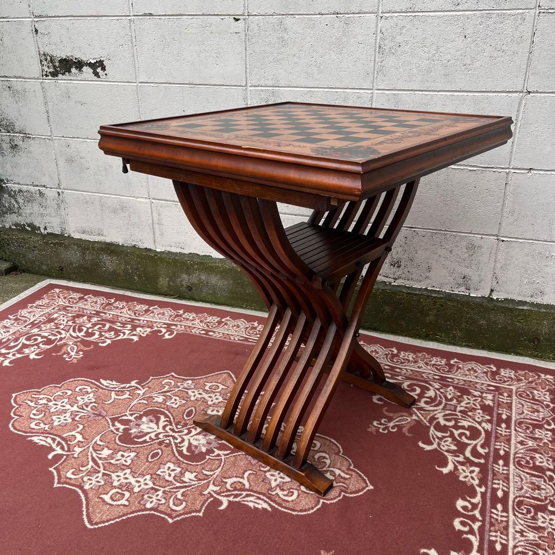 ビンテージ古家具◾️木製家具 天板2面 折りたたみ 木製テーブル ゲームボード