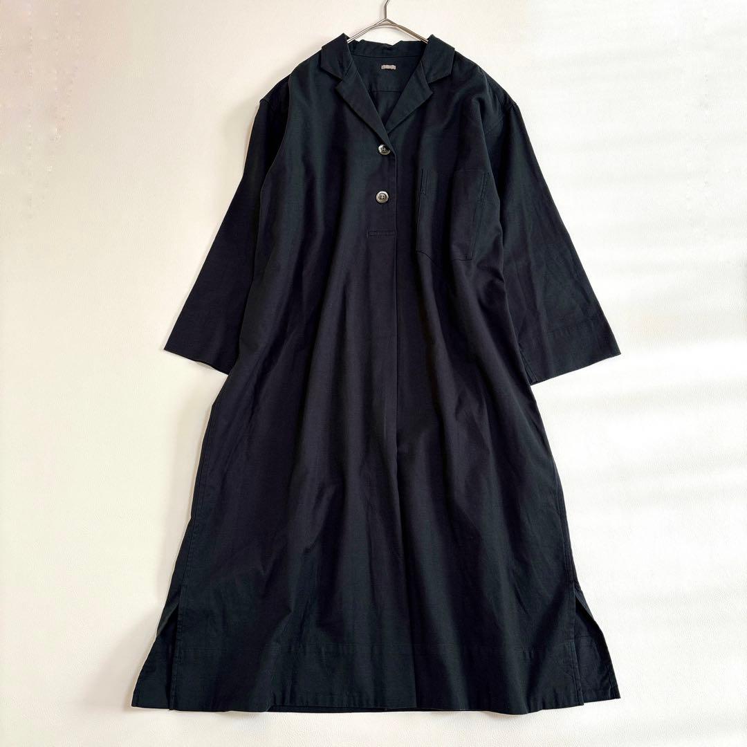 【美品】マーガレットハウエル カシミヤ コットン ロング シャツ ワンピース