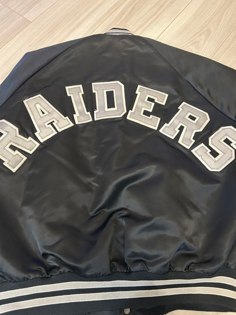 美品　80s RAIDERS スタジャン ブラックL