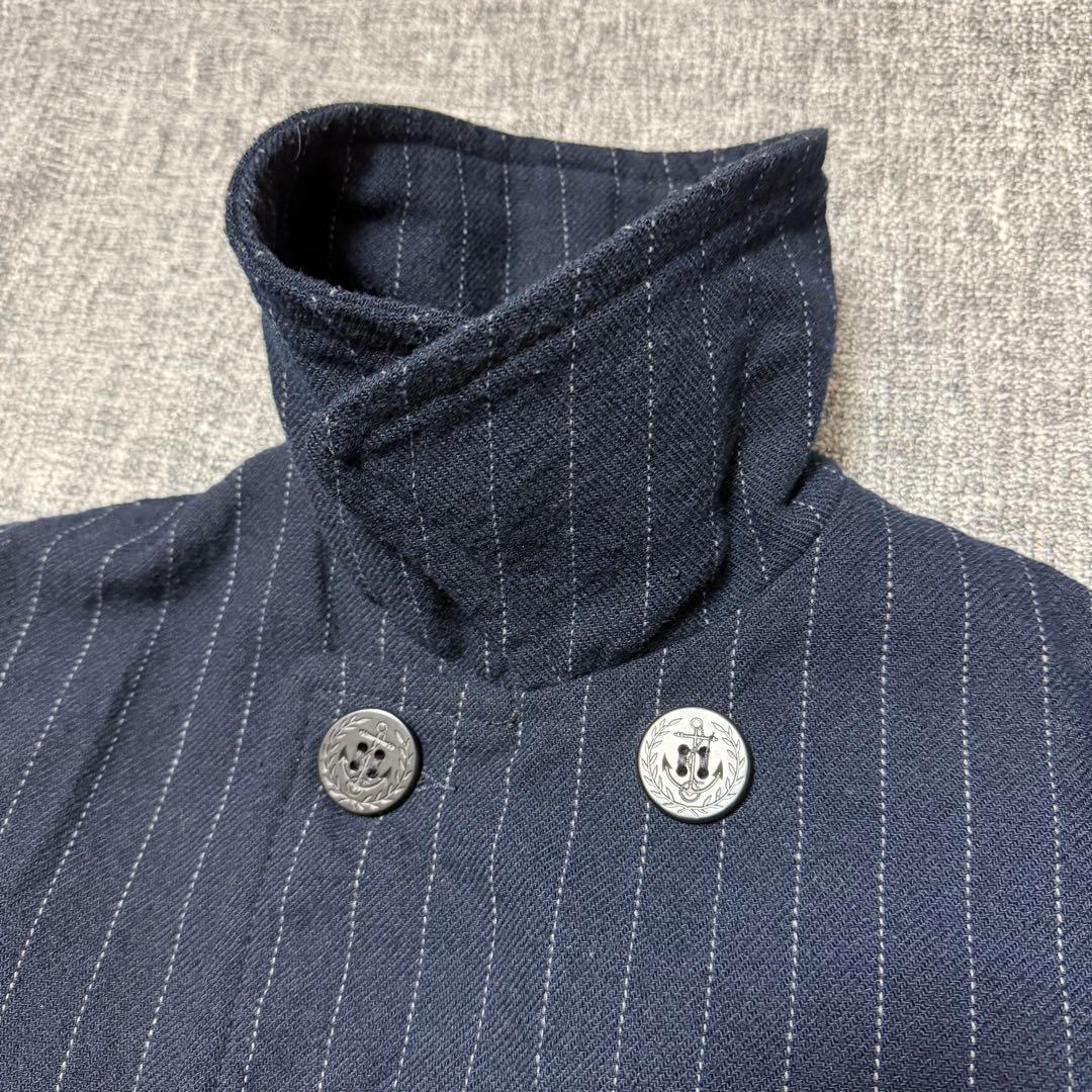 Schott×タケオキクチ★USA製Pコート 裏地キルティング&マルチストライプ