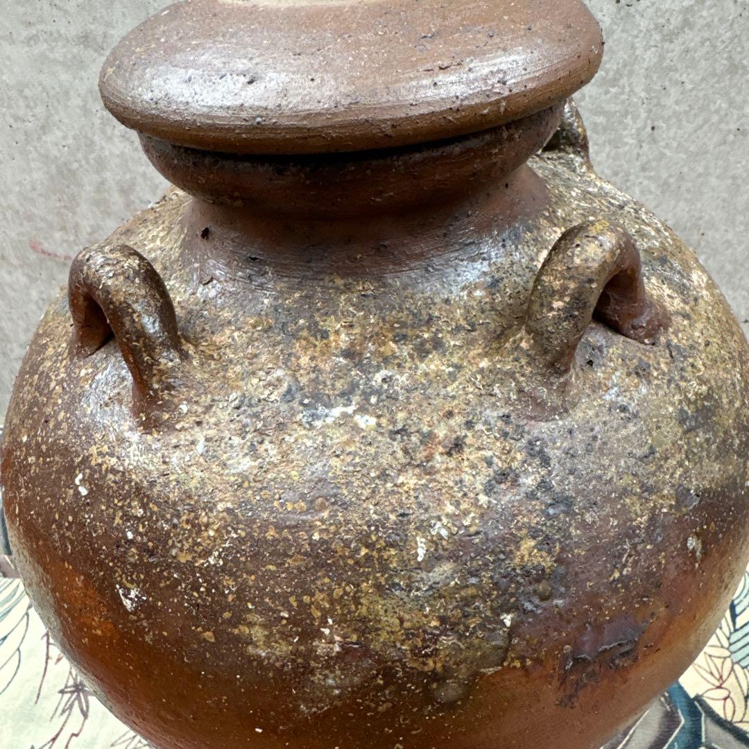 壺屋焼.荒焼.灰被り.酒器大壺