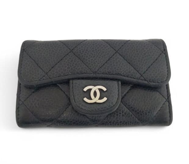 シャネル　キーケース 6連 マトラッセ　キャビアスキン ココマーク　ブラック