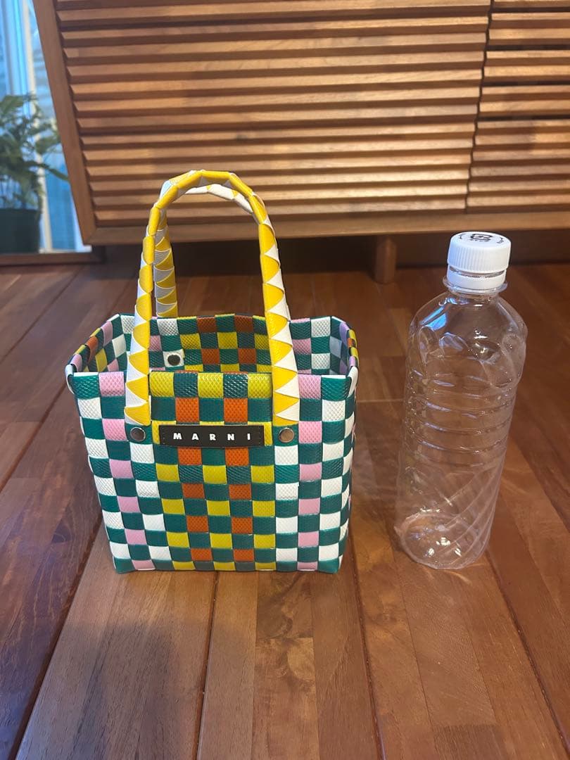 新品タグ付き　MARNI チェック柄 かごバッグ　マルニ