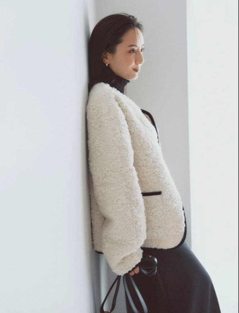 anuans ECOPELパイピングボアジャケット 2025AW サイズ2