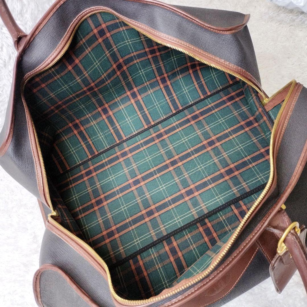 dunhill　ダンヒル　ボストンバッグ　ロゴ PVC　レザー　ゴールド金具