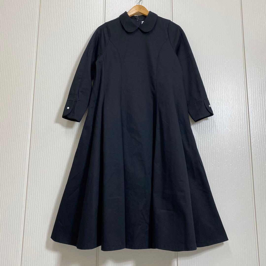 美品 foufou フーフー THE DRESS 丸襟 フレアワンピース