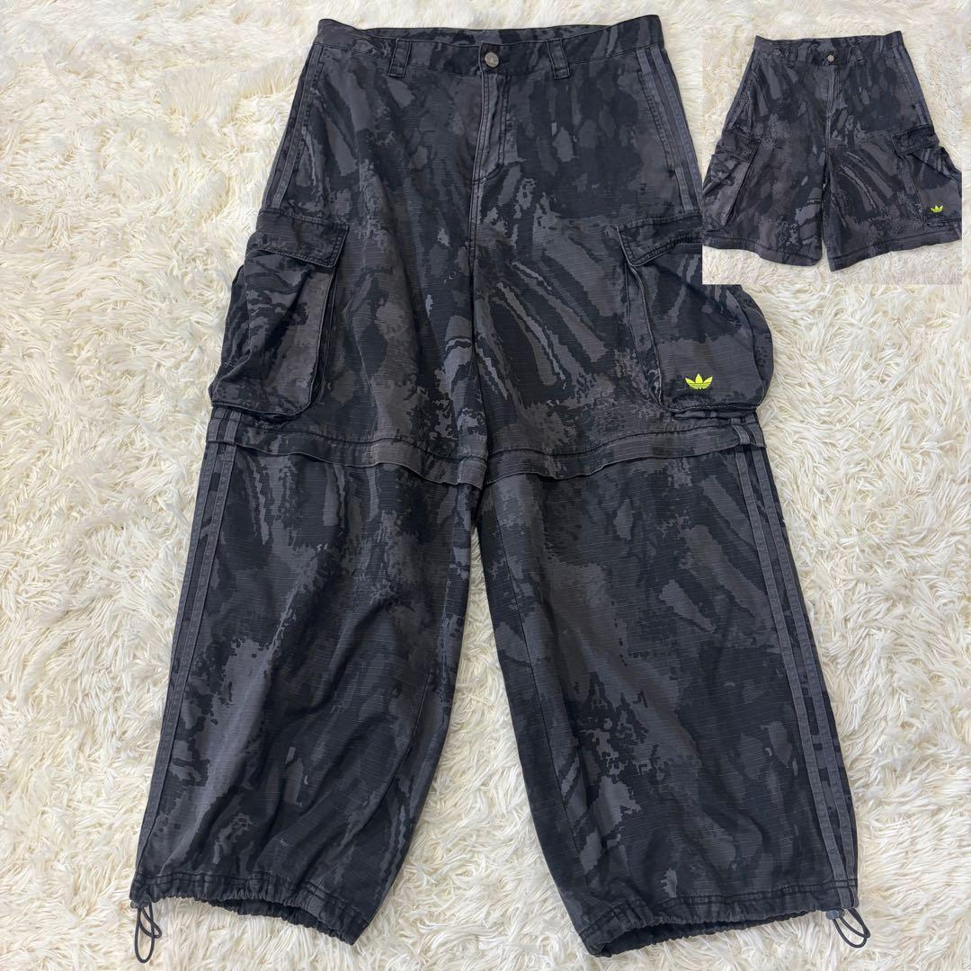 【極美品】現行 アディダス XL ジップオフ カーゴパンツ 2way カモフラ